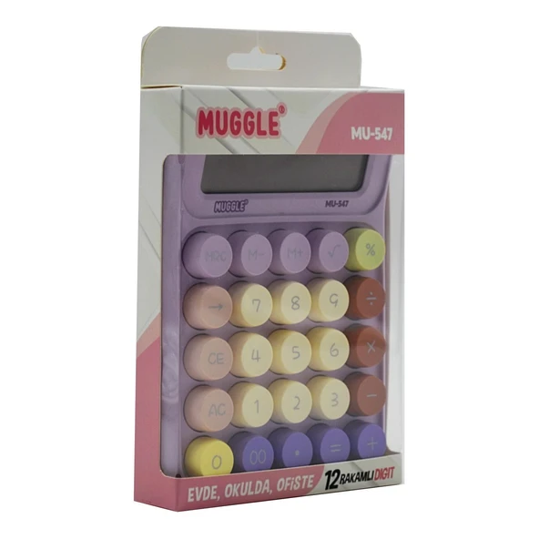Muggle MU-547 Masaüstü 12 Haneli Pilli Hesap Makinesi Mor - 2