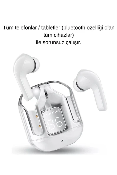 Air 31 Kulak İçi Bluetooth Kulaklık İos Android Uyumlu Şarj Göstergeli Kablosuz Kulaklık - 4