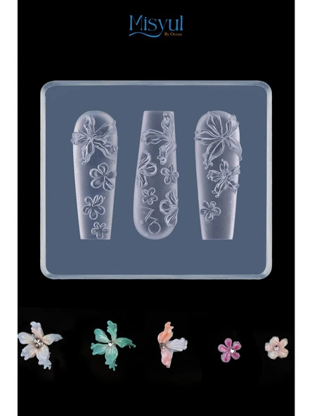 Fontenay Nail Art Desen Kalıbı, Charm Tırnak Süsleme 3D Silikon Kalıp