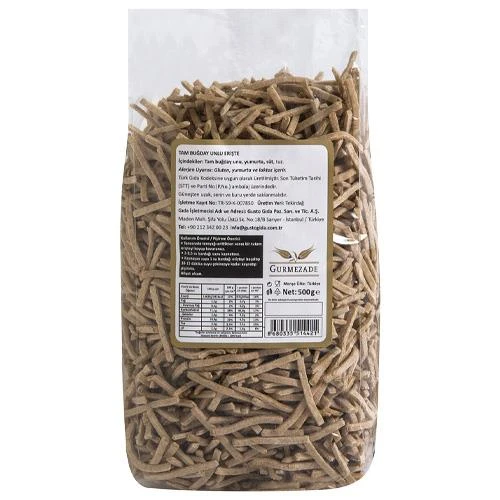 Gurmezade Tam Buğday Unlu Yumurtalı Erişte 500 g e - 2