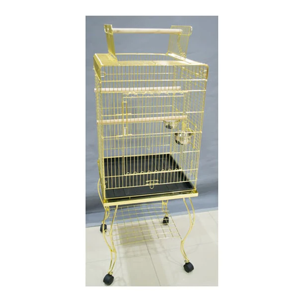 Sehpalı Papağan Kafesi Gold (51x51x129)