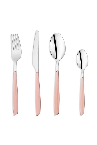 Schafer Mona 24 Parça Çatal Kaşık Bıçak Takımı-Pembe - 2