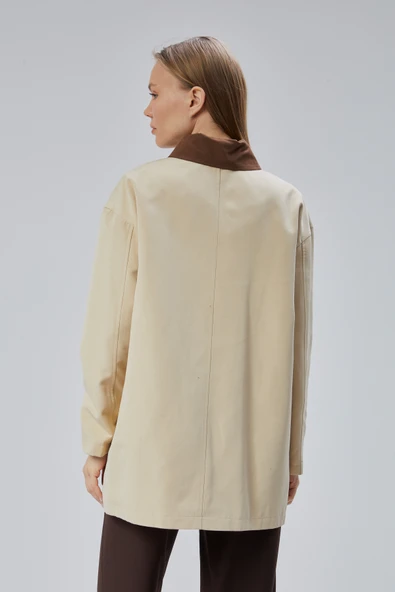 Vizon Oversize Casual Midi Trençkot - 6