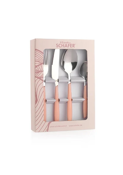 Schafer Mona 24 Parça Çatal Kaşık Bıçak Takımı-Pembe - 4