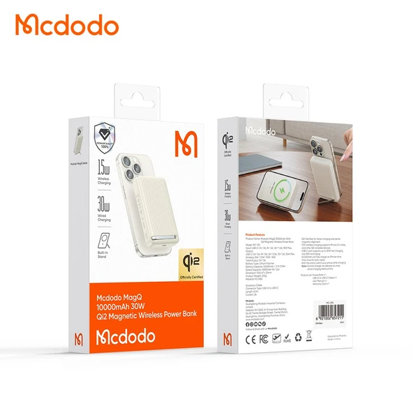 Mcdodo MC-7810 10000Mah 30W Qi2 Kablosuz Powerbank Haki - 4