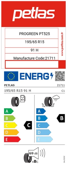 Petlas 195/65 R15 TL 91H PROGREEN PT525 Yaz Lastiği (Üretim Tarihi:2025) - Resim 2