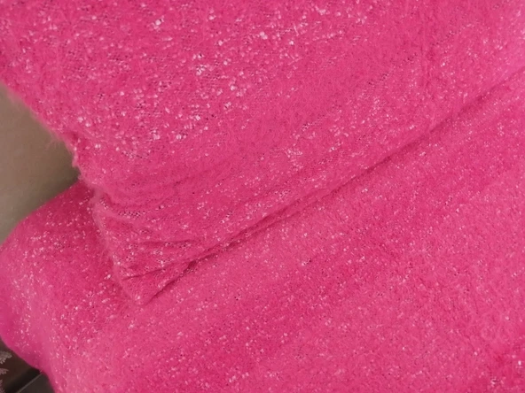 Tavşan Tüyü El Dokuma Yumuşak Dokulu Tek Kişilik Yatak Örtüsü (160x240)-Pembe - 2
