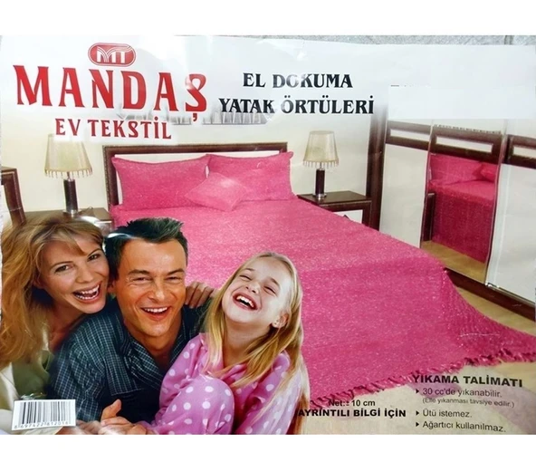 Tavşan Tüyü El Dokuma Yumuşak Dokulu Tek Kişilik Yatak Örtüsü (160x240)-Pembe - 4