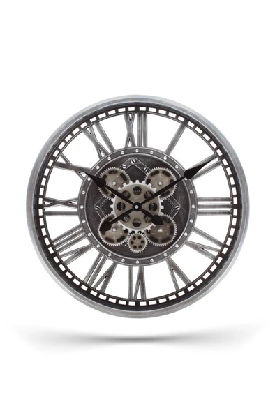 Efe Mark Premium Serisi Antik Eskitme Şeffaf Kadranlı Döner Çarklı 50 Santimetre Ev ve Ofis Duvar Saati Roma Rakamlı Gri ürün görseli