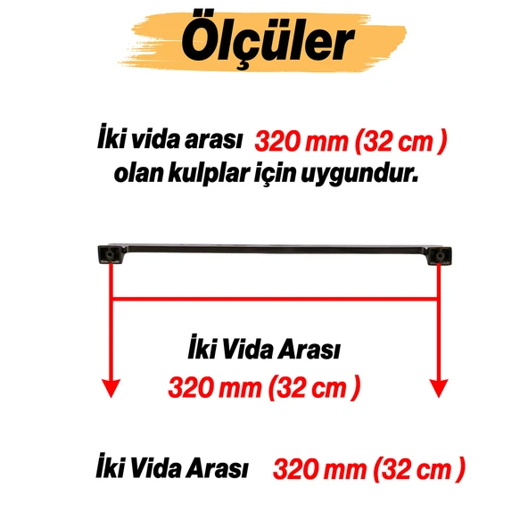 Gediz Metal Antik Sarı Kulp 320 mm 32 cm Mobilya Çekmece Mutfak Dolabı Dolap Kapak Kulp Kulb Kulpu - Resim 2