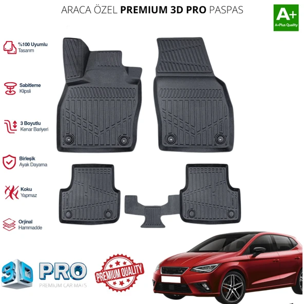 SEAT İBİZA ARACA ÖZEL 3D PASPAS 2017 2018 2019 2020 2021 2022 2023