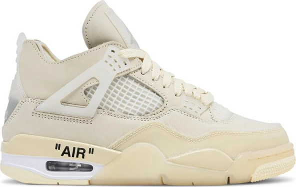 Nike Air Jordan Retro 4 x Off White Sail Erkek Spor Ayakkabı