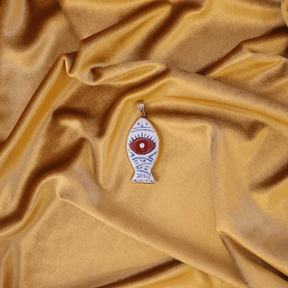 Işıltılı Huzur Bronz Çini Taşlı Çelik Zincir Kolye - Resim 4