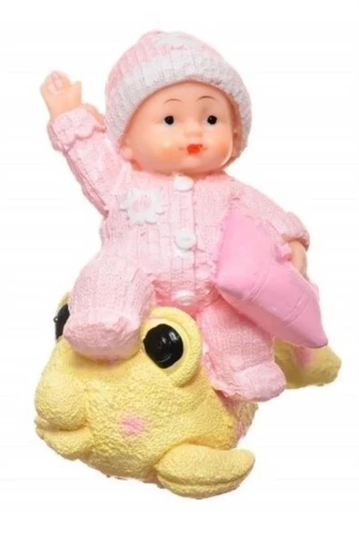 Decotown Hediyelik Sevimli Pembe Bebek Biblo Polyester Süs Eşyası - 3