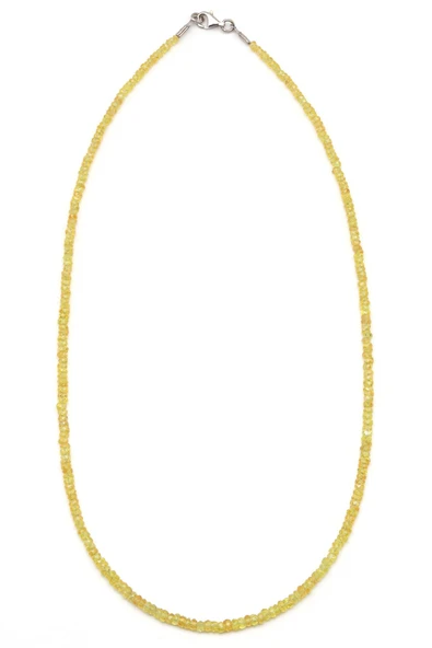 Sarı Safir Doğal Taş 925 Ayar Gümüş Kolye