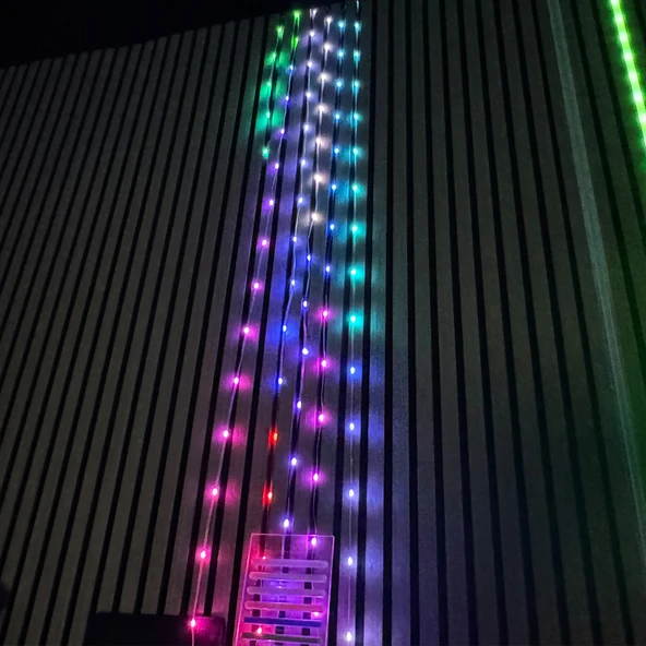 Bluetooth APP kontrol uygulama akıllı RGB perde ışıklar 10M piksel Noel yılbaşı show Su Geçirmez USB efektli yürüyen strobe modlu - 10