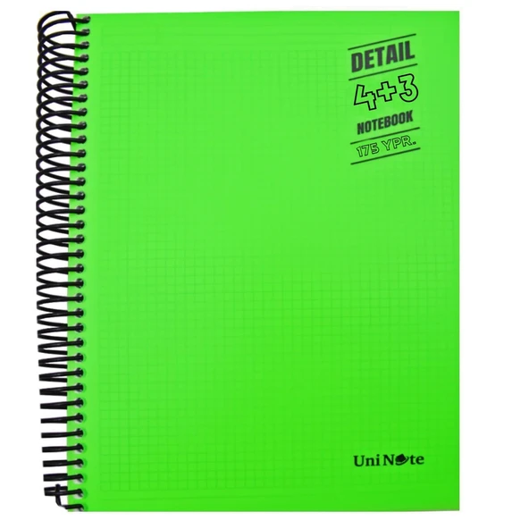 Çınar Im Smart A4 175 Yaprak Plastik Kapak Spiralli 4 Kareli + 3 Çizgili Ayraçlı Defter (62054)