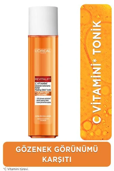 L'Oréal Paris Revitalift C Vitamini Gözenek Görünümü Karşıtı Peeling Etkili Tonik 180 ml