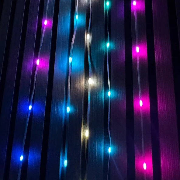 Bluetooth APP kontrol uygulama akıllı RGB perde ışıklar 10M piksel Noel yılbaşı show Su Geçirmez USB efektli yürüyen strobe modlu - 11