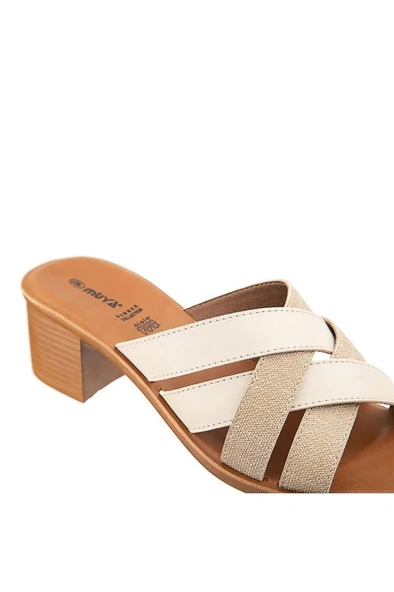 Muya Anagram 33000-594 Anatomik Taban Kadın Terlik Krem Altın 36-40 - Resim 7