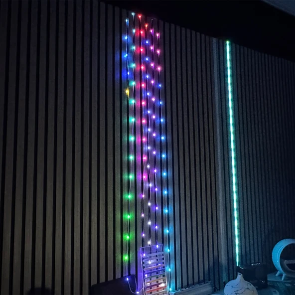 Bluetooth APP kontrol uygulama akıllı RGB perde ışıklar 10M piksel Noel yılbaşı show Su Geçirmez USB efektli yürüyen strobe modlu - 7