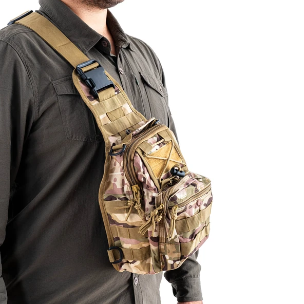 Savage Çapraz Göğüs Askılı Tactical Çanta Kamuflaj - 6