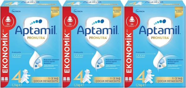 Nutrıcıa Aptamil Pronutra 1200GR Devam Sütü No:4 (1-2 Yaş) (3 Lü Set)