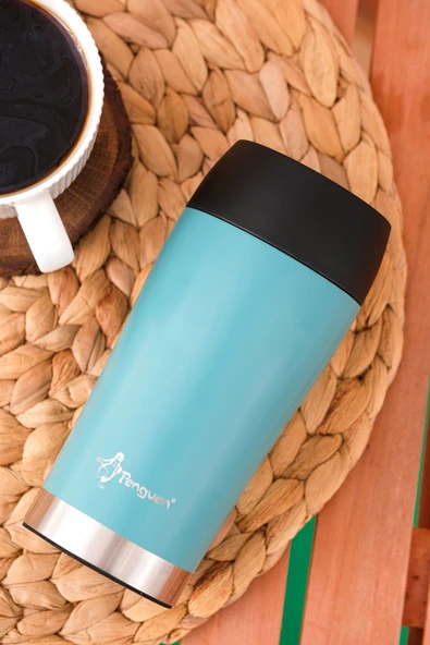 Penguen Mug Termosu - 300 ml | Sızdırmaz, Çift Cidarlı, Vakum Yalıtımlı, Paslanmaz Çelik