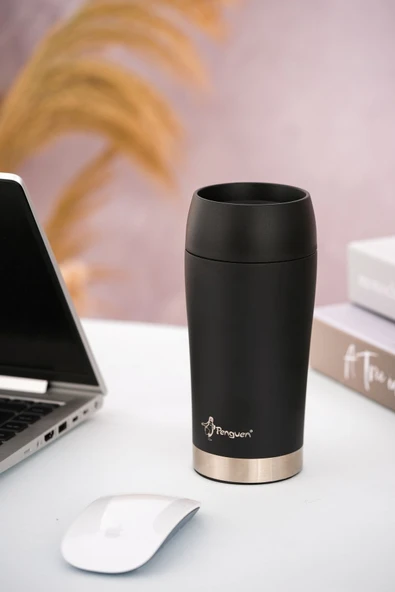 Penguen Mug Termosu - 300 ml | Sızdırmaz, Çift Cidarlı, Vakum Yalıtımlı, Paslanmaz Çelik - 4
