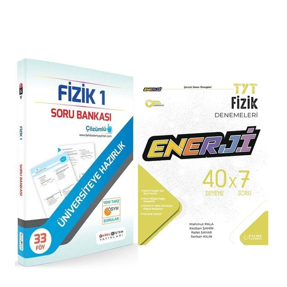 Farklı Sistem TYT Fizik Soru Bankası ve Palme Enerji Deneme Seti 2 Kitap