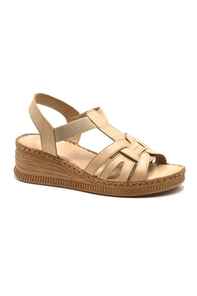 Venüs 24028801 Kadın Hakiki Deri Dolgu Topuk Comfort Sandalet - 3