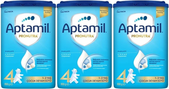Nutrıcıa Aptamil Pronutra 800GR Devam Sütü No:4 (1-2 Yaş) (3 Lü Set)