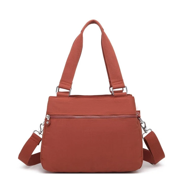 Krinkıl Kumaş Kadın Omuz Çantası Smart Bags 1125 Kiremit - 2