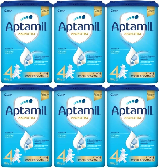 Nutrıcıa Aptamil Pronutra 800GR Devam Sütü No:4 (1-2 Yaş) (6 Lı Set)