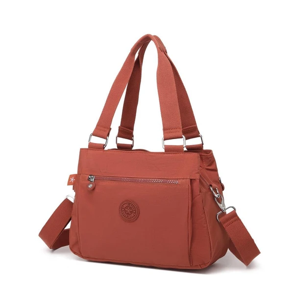 Krinkıl Kumaş Kadın Omuz Çantası Smart Bags 1125 Kiremit - 3
