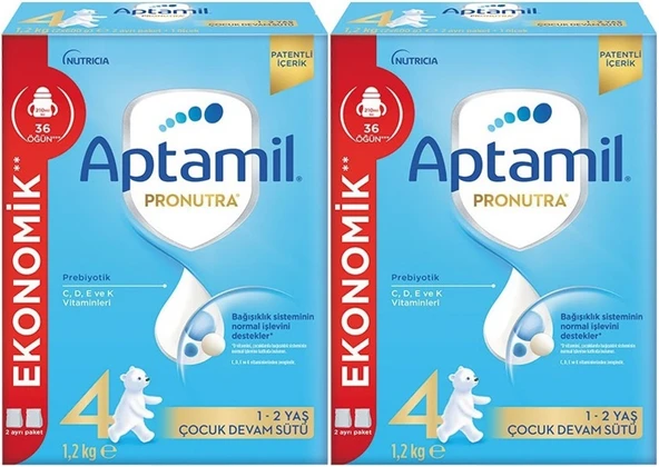 Nutrıcıa Aptamil Pronutra 1200GR Devam Sütü No:4 (1-2 Yaş) (2 Li Set)