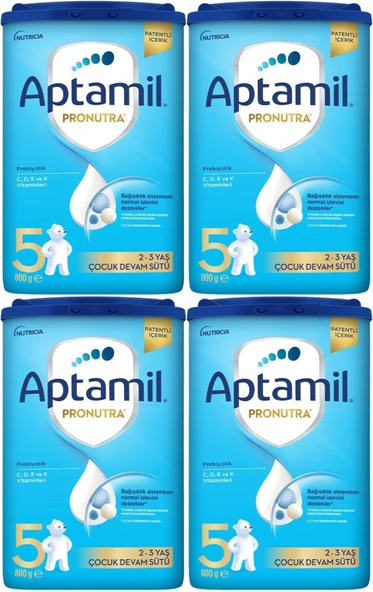 Nutrıcıa Aptamil Pronutra 800GR Devam Sütü No:5 (2-3 Yaş) (4 Lü Set)