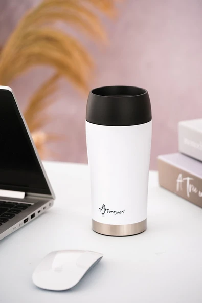 Penguen Mug Termosu - 300 ml | Sızdırmaz, Çift Cidarlı, Vakum Yalıtımlı, Paslanmaz Çelik - 4