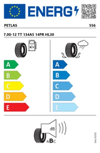 Petlas 7.00-12 TT 134A5 14PR HL30 Forklift Lastiği (Üretim Tarihi:2025) - 2