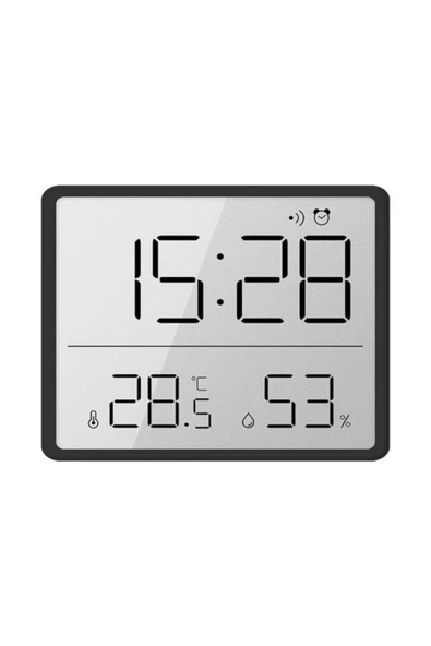 UmoTech Dijital Mini Saat LCD Ultra İnce Mıknatıslı Buzdolabı saati Alarmlı Nem ve Sıcaklık Göstergeli 9x7cm - 8