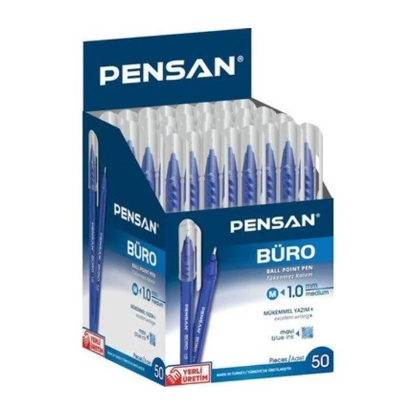 Pensan 2270 Büro Tükenmez Kalem 1.0 mm Mavi 50'li Paket - 3