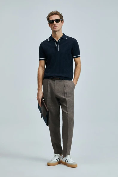 Lufian Dante Erkek Pamuklu Kazak Koyu Lacivert