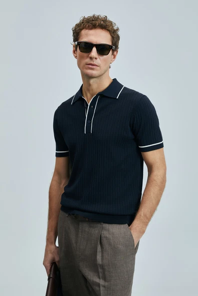 Lufian Dante Erkek Pamuklu Kazak Koyu Lacivert - 4