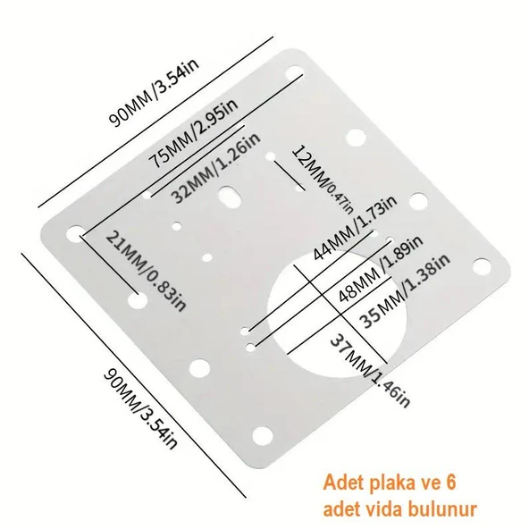Zhltools Paslanmaz Çelik Menteşe Onarım Plakası - 6