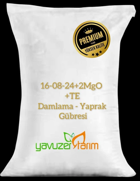 Hobi Bahçe Damlama Yaprak Gübresi NPK 16 08 24 + 2 Mgo + TE Yavuzer Tarım Meyve İridici Gübre 2 Kg - 3