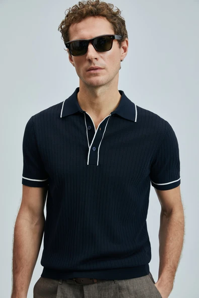 Lufian Dante Erkek Pamuklu Kazak Koyu Lacivert - 3