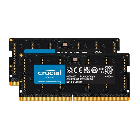 Crucial CT2K48G56C46S5 96GB (2x48) 5600MHz CL46 DDR5 SODIMM RAM
