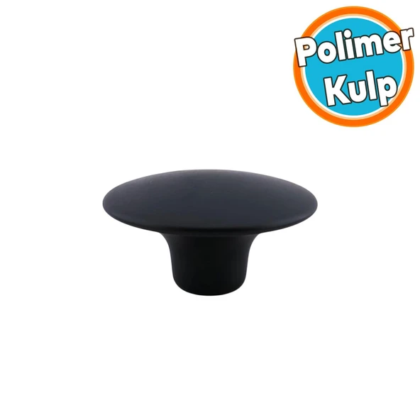 Mantar Kulp Düğme 1 ADET Mobilya Dolabı Çekmece Mutfak Dolap Kulpu Kulbu Plastik Siyah ürün görseli