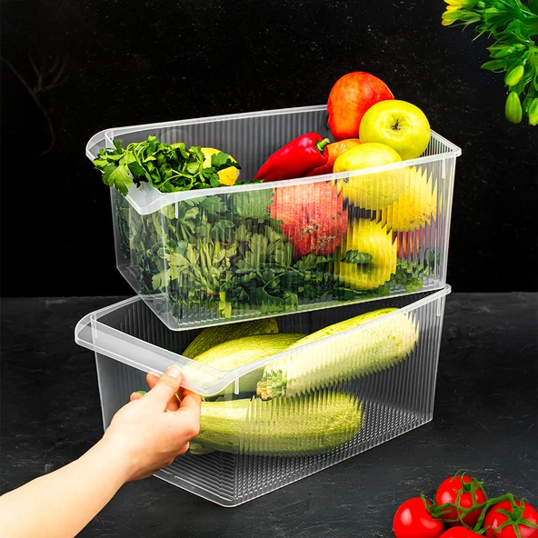 Porsima 3185 2li 8 Litre Dolap İçi ve Buzdolabı İçi Düzenleyici Banyo Mutfak Organizeri 20x32x14 cm - 4