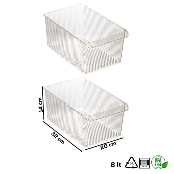 Porsima 3185 2li 8 Litre Dolap İçi ve Buzdolabı İçi Düzenleyici Banyo Mutfak Organizeri 20x32x14 cm - 3